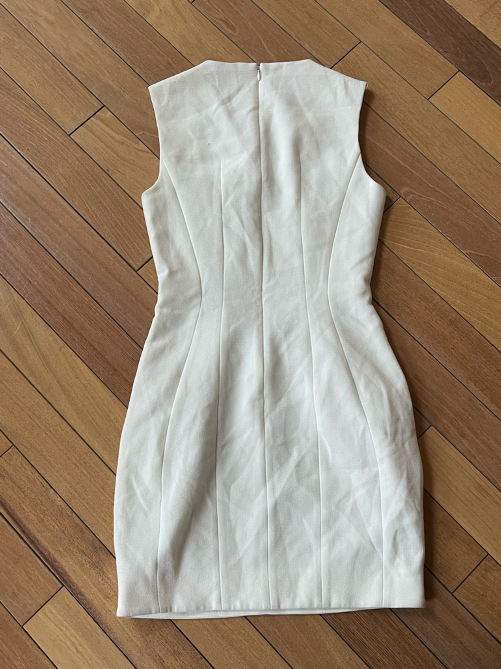 NWT L’AGENCE Alexandra Ivory Pleated Mini Dress Size 2 Sleeveless Sheath $495 - Picture 9 of 14